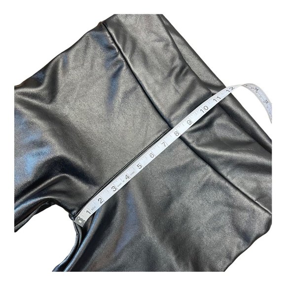 Fashion Women Black Vinil Leggings SZ Large Junior. Faux Fur Lined. NO SIZE TAGS - Picture 5 of 8